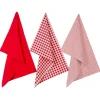 Lot de 3 torchons en coton 45x70 - Rouge- Atmosphera>Atmosphera Créateur D'Intérieur Outlet