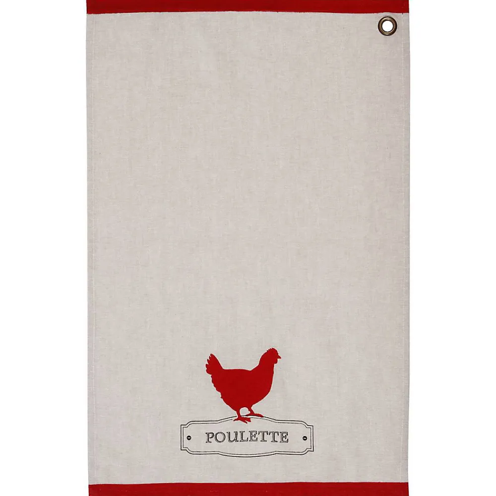 Lot de 2 torchons imprimés Poule - coton - 45x70 cm - Atmosphera>Atmosphera Créateur D'Intérieur Clearance