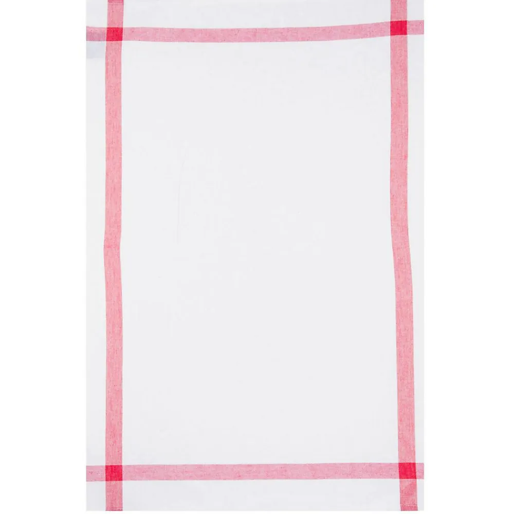 Lot de 2 torchons imprimés - coton - rouge et blanc - 45x70 cm - Atmosphera>Atmosphera Créateur D'Intérieur Discount