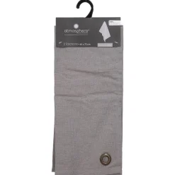 Atmosphera Créateur D'Intérieur Lot de 2 torchons imprimés - coton - gris clair - 45x70 cm - Atmosphera* Boutis, Couvre-Lit, Édredon