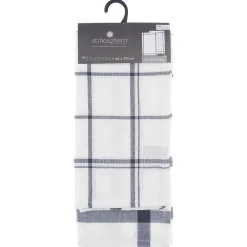 Atmosphera Créateur D'Intérieur Lot de 2 torchons imprimés - coton - bleu - 45x70 cm - Atmosphera* Boutis, Couvre-Lit, Édredon