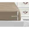 Drap Housse 100% coton 160x200x25 cm beige>Lovely Home