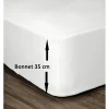 Drap Housse 100% Coton 180x200cm - Bonnet 35cm - Blanc>Lovely Home Clearance