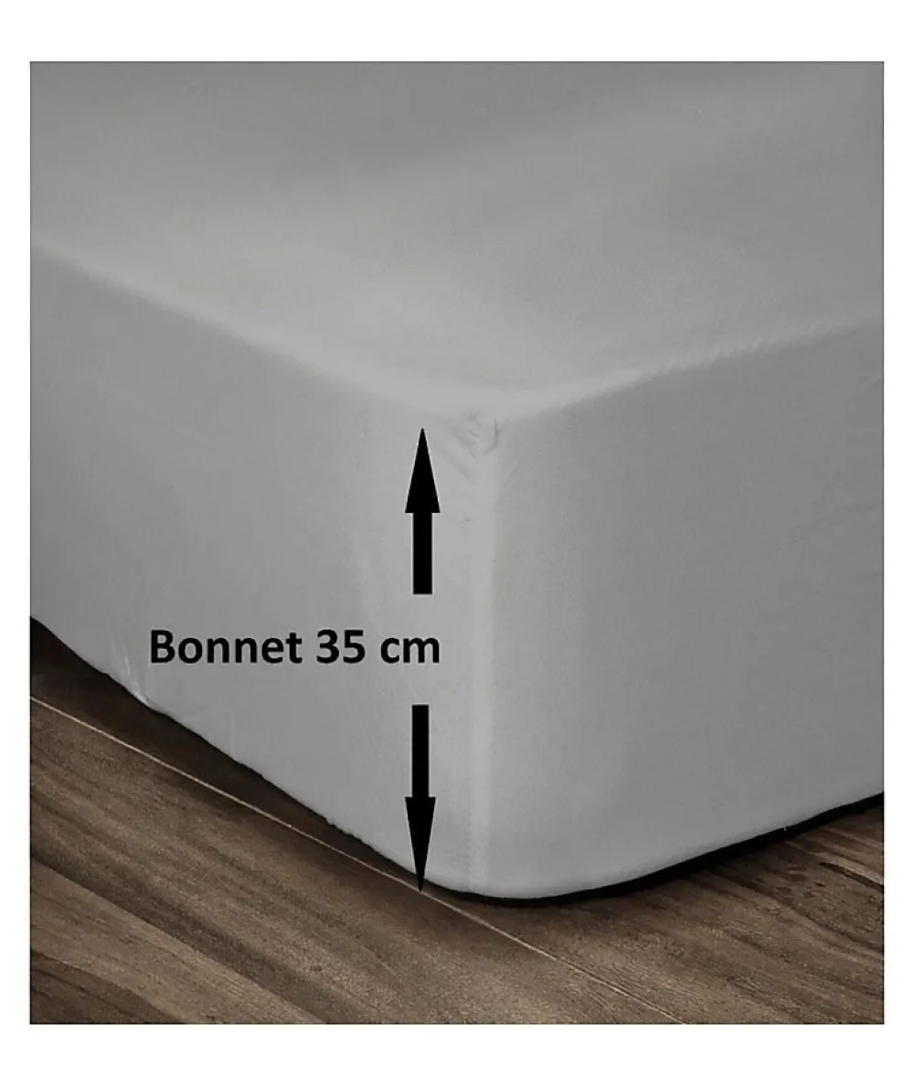 Lovely Home Drap Housse 100% Coton 160x200cm - Bonnet 35cm - Gris clair* Drap Housse|Drap Housse