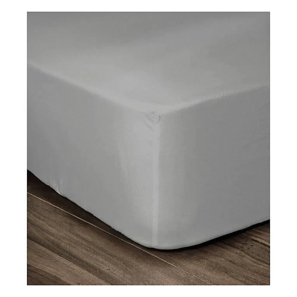 Lovely Home Drap Housse 100% Coton 160x200cm - Bonnet 35cm - Gris clair* Drap Housse|Drap Housse