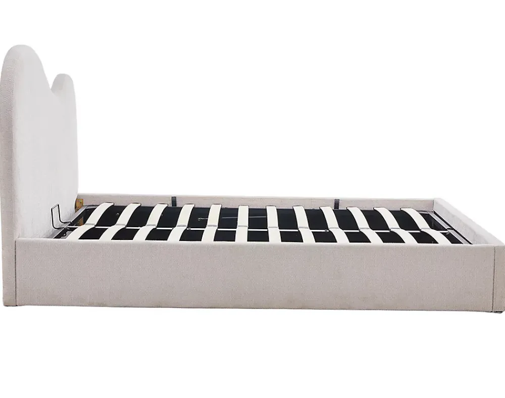 Best Mobilier Lucas - lit coffre - 160x200 cm - en velours texturé -* Lit Coffre