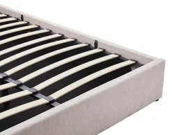 Best Mobilier Lucas - lit coffre - 160x200 cm - en velours texturé -* Lit Coffre