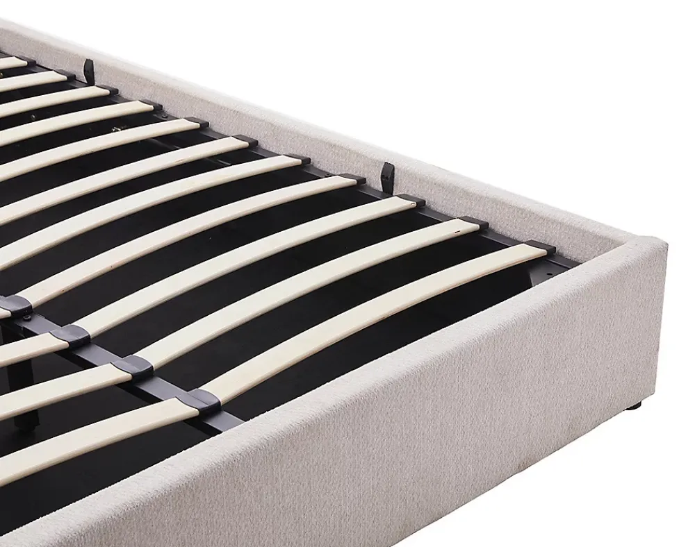 Best Mobilier Lucas - lit coffre - 160x200 cm - en velours texturé -* Lit Coffre