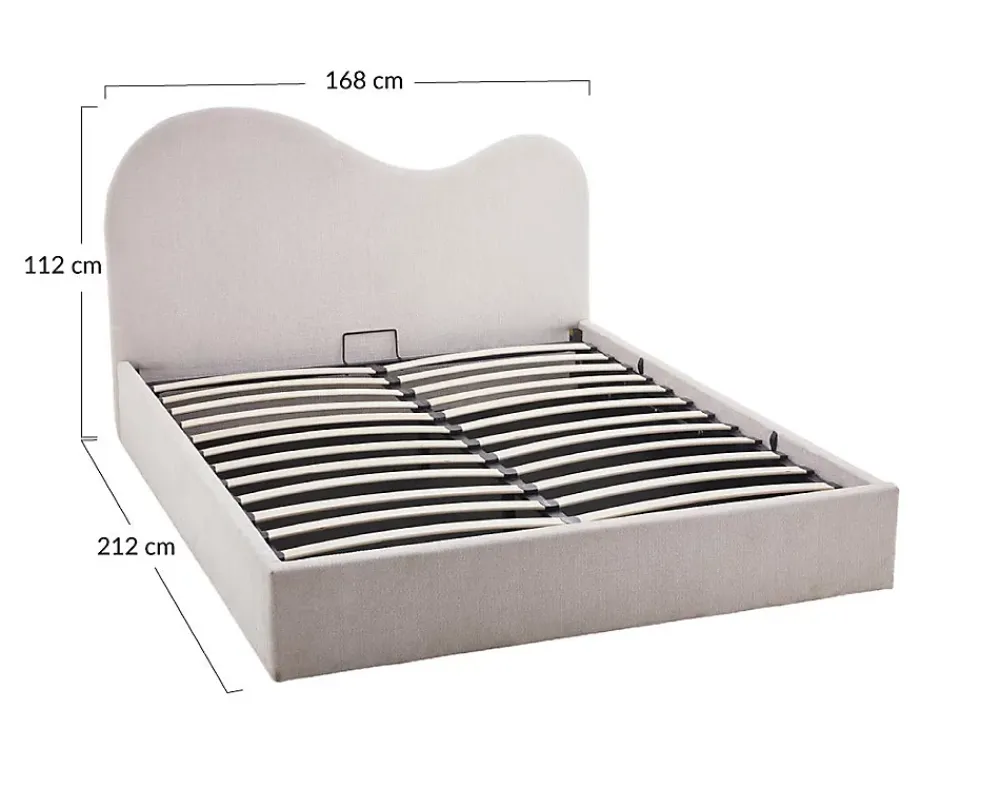 Best Mobilier Lucas - lit coffre - 160x200 cm - en velours texturé -* Lit Coffre