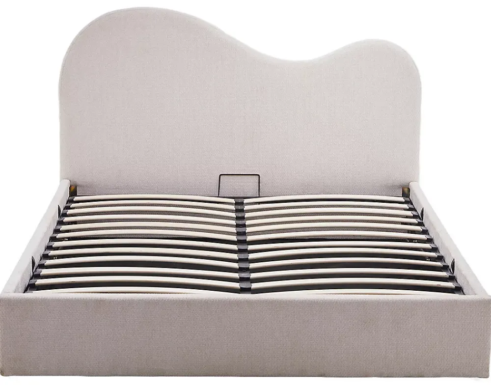 Best Mobilier Lucas - lit coffre - 160x200 cm - en velours texturé -* Lit Coffre