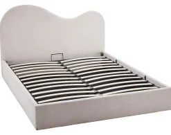 Best Mobilier Lucas - lit coffre - 160x200 cm - en velours texturé -* Lit Coffre