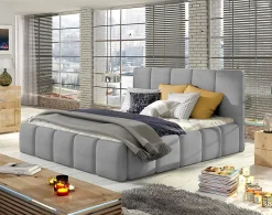 Best Mobilier Lucea - lit coffre - 160x200 - sommier inclus - en velours -* Lit Coffre