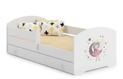 Kobi LUK lit enfant avec tiroir et barreau 140x70 princesse endormie* Lit Avec Rangement