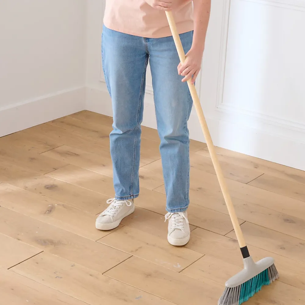GoodHome Manche à balai en bois L.117 cm* Balai Et Tête De Balai