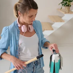 GoodHome Manche à balai en bois L.117 cm* Balai Et Tête De Balai