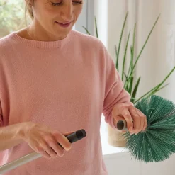 GoodHome Manche à balais en métal gris clair L.117cm* Balai Et Tête De Balai
