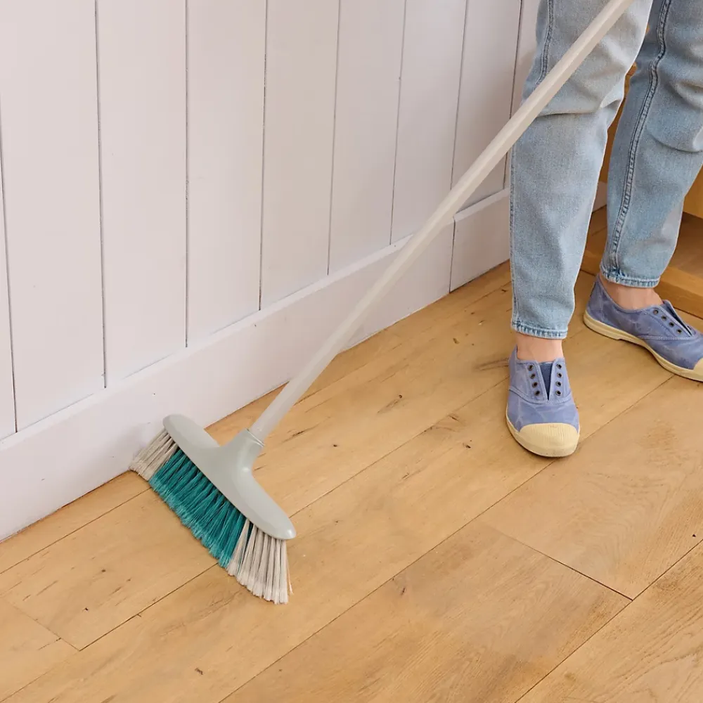 GoodHome Manche à balais en métal gris clair L.117cm* Balai Et Tête De Balai