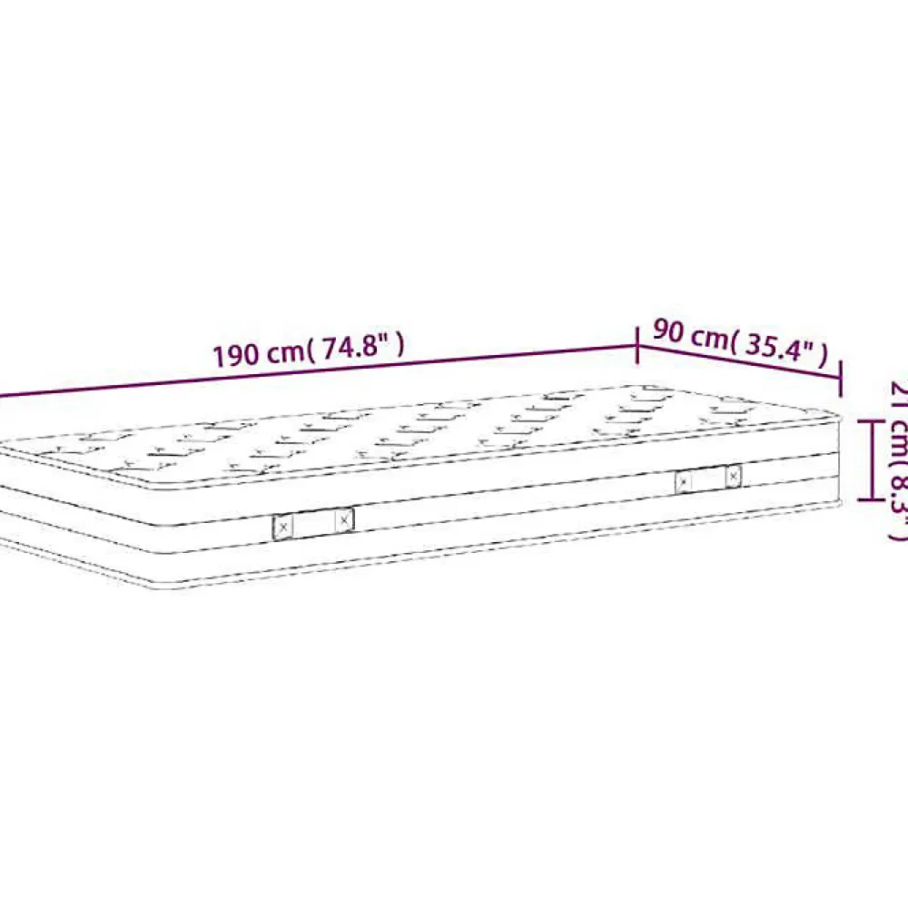 Matelas à ressorts bonnell moyen 90x190 cm>Vidaxl