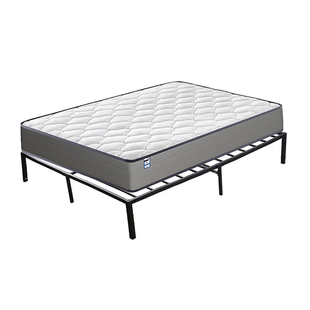 Teeno Matelas à ressorts de 20 cm d'épaisseur + cadre de lit en métal de 160x200 cm* Ensemble Sommier Et Matelas