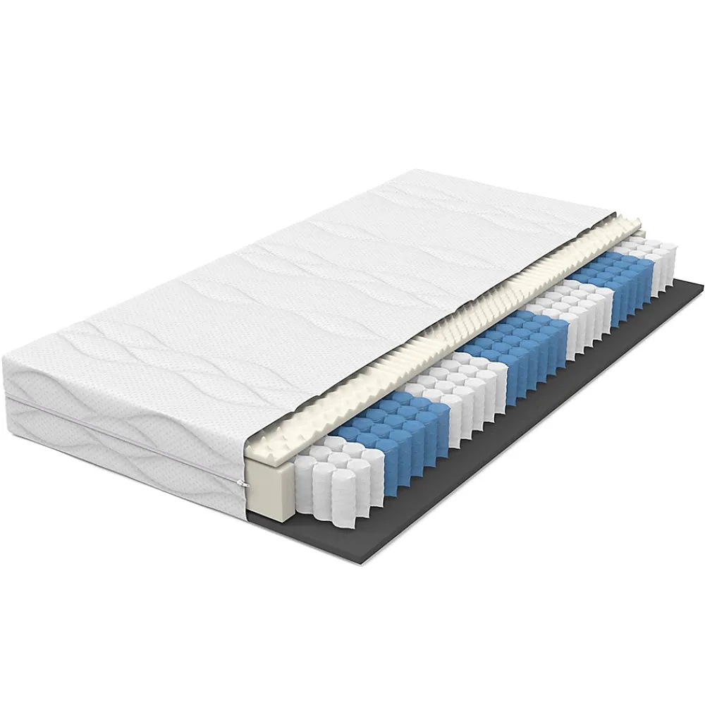 Blackcolors Matelas à ressorts ensachés Ortho Medic 160x200cm, H3, certifié Oeko-Tex, ergonomique 7 zones, hauteur 20cm, fabriqué en CHINE* Matelas