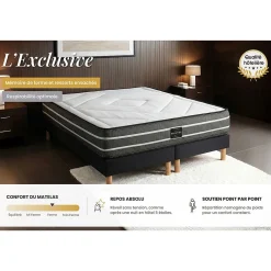 Prestige Literie Matelas Ressorts ensachés et mémoire de forme - Confort : Ferme* Matelas