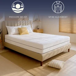 The White Stone Matelas 160 X 200 Hauteur 18 cm Orthopédique Hypoallergénique Fabriqué en Italie* Matelas
