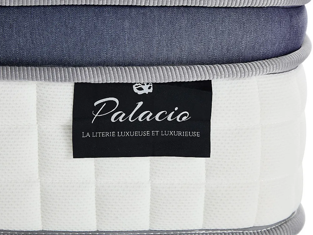 Vente-unique Matelas 180 x 200 cm hybride ressorts ensachés 7 zones et mémoire de forme ép.25cm - MALAO de PALACIO* Matelas