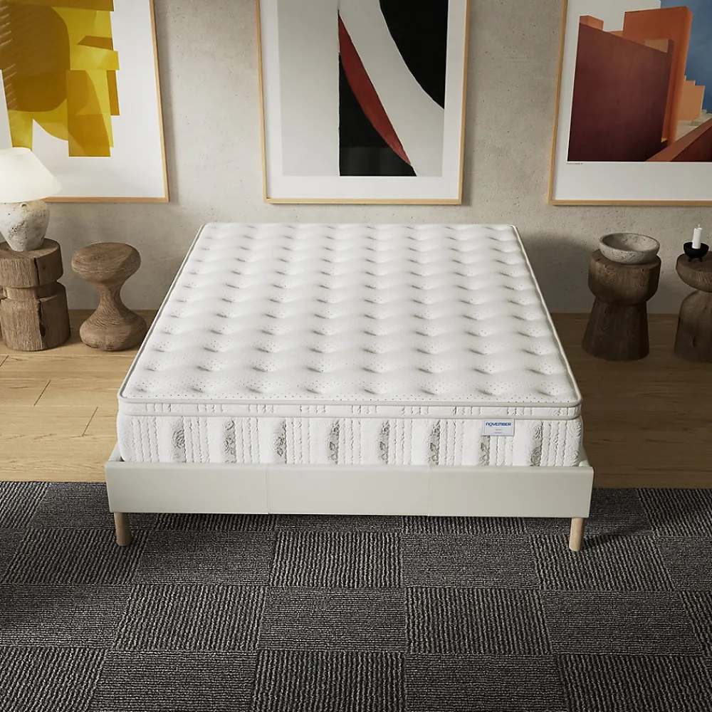 November Matelas Celestia - Épaisseur 30 cm - Ressorts ensachés & Mousse Charbon Actif - Indépendance de couchage - (160 x 200 cm)* Matelas