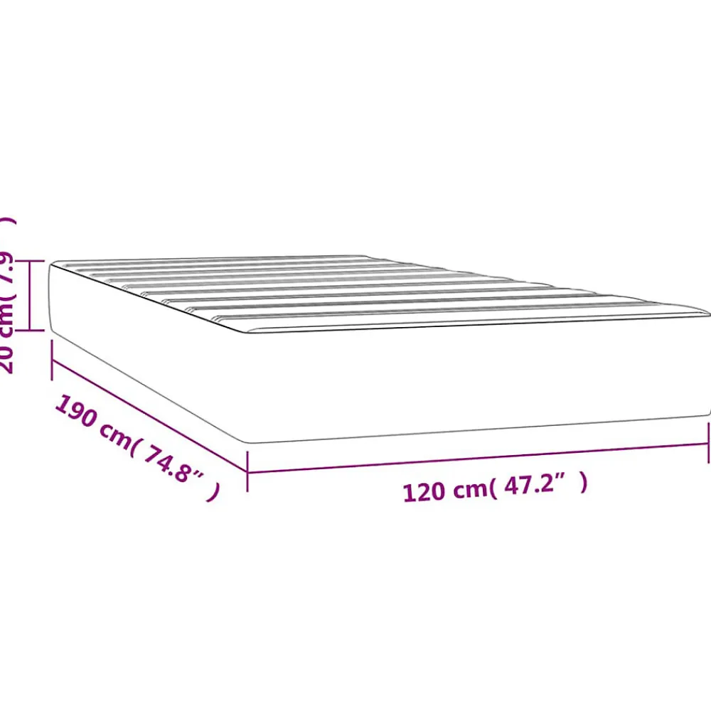 Matelas de lit à ressorts ensachés fermeté moyenne blanc 120x190x20 cm>Vidaxl Online