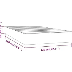 Matelas de lit à ressorts ensachés fermeté moyenne blanc 120x190x20 cm><noscript><img width=