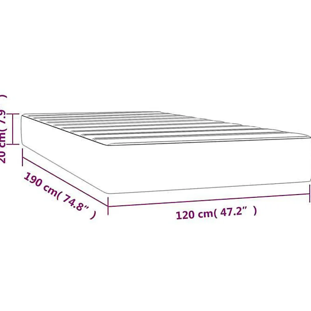 Matelas de lit à ressorts ensachés fermeté moyenne blanc 120x190x20 cm>Vidaxl Online