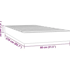 Matelas de lit à ressorts ensachés fermeté moyenne 80x210x20 cm velours><noscript><img width=