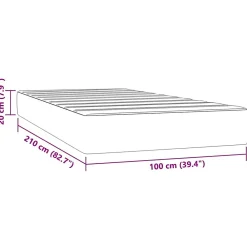 Matelas de lit à ressorts ensachés fermeté moyenne 100x210x20 cm velours><noscript><img width=