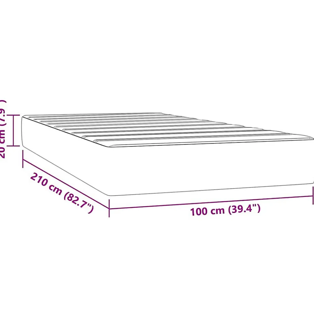 Matelas de lit à ressorts ensachés fermeté moyenne 100x210x20 cm velours>Vidaxl Outlet