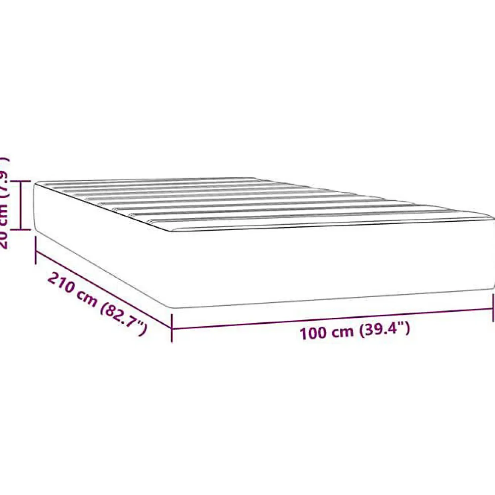 Matelas de lit à ressorts ensachés fermeté moyenne 100x210x20 cm velours>Vidaxl Outlet