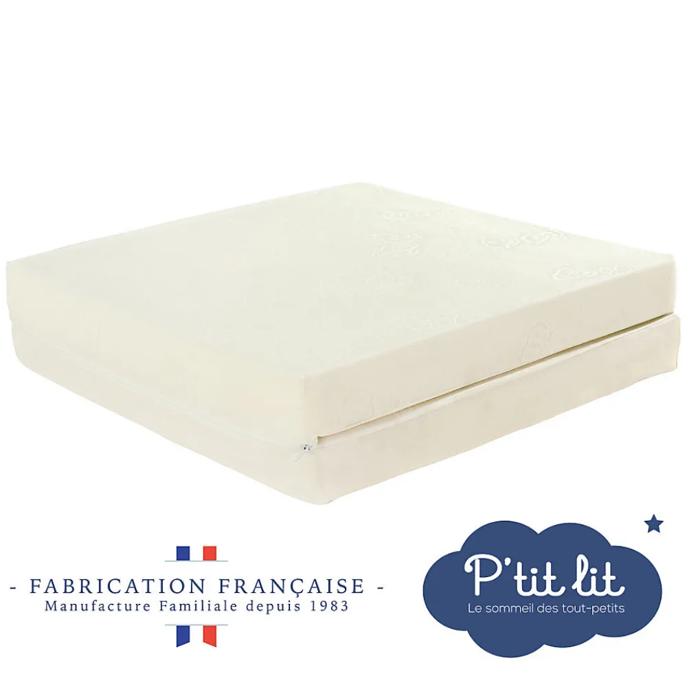 Matelas de Voyage Bébé - 60x120 cm - Pliant - Epaisseur 7 cm : Moelleux et confortable - Idéal pour couchage d'appoint>P’Tit Lit Clearance