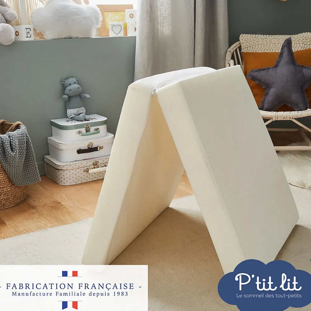 Matelas de Voyage Bébé - 60x120 cm - Pliant - Epaisseur 7 cm : Moelleux et confortable - Idéal pour couchage d'appoint>P’Tit Lit Clearance