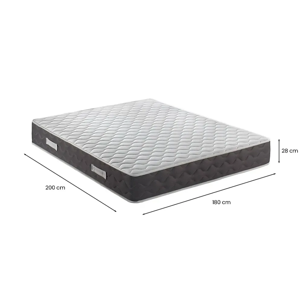 Talamo Italia Matelas double Davanz, matelas en mousse à mémoire de forme, matelas ergonomique, matelas à ressorts ensachés, 180x200xh28 cm* Matelas