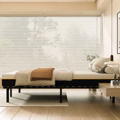 Matelas double en mousse de 17 cm + sommier à lattes 90x190 cm 16 rangées de lattes><noscript><img width=