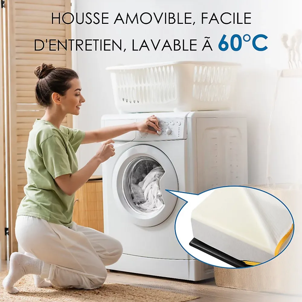Teeno Matelas double en mousse de 17 cm + sommier à lattes de 16 rangs 140x190 cm* Ensemble Sommier Et Matelas
