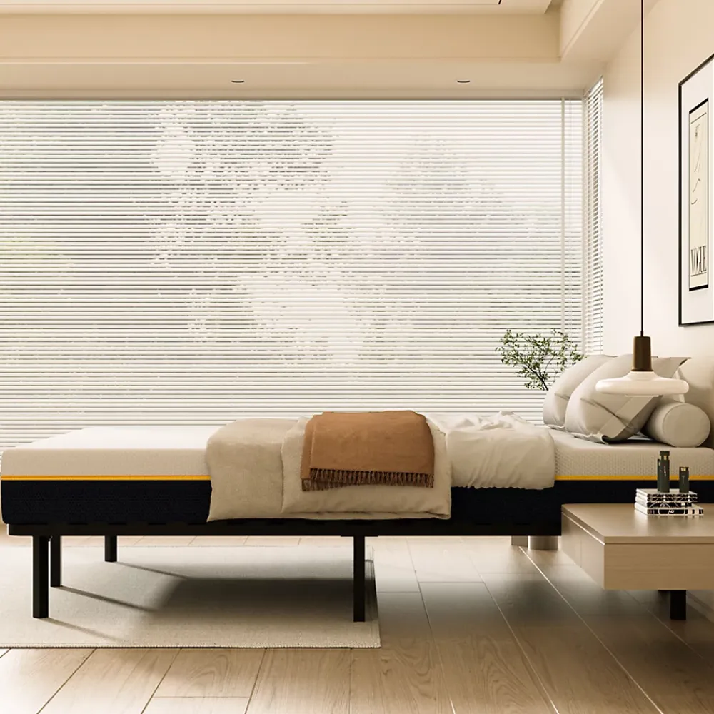 Teeno Matelas double en mousse de 17 cm + sommier à lattes de 16 rangs 140x190 cm* Ensemble Sommier Et Matelas