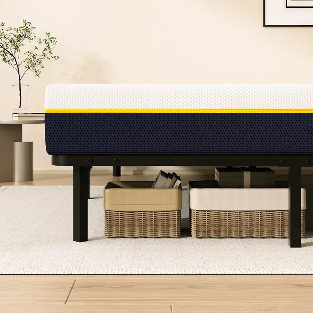 Teeno Matelas double en mousse de 17 cm + sommier à lattes de 16 rangs 140x190 cm* Ensemble Sommier Et Matelas