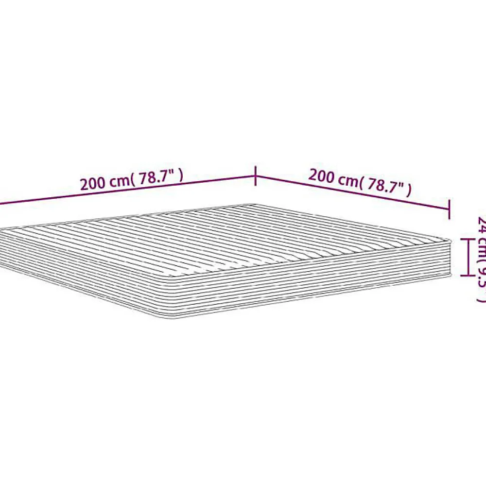 Matelas en mousse moyennement doux 200x200 cm>Vidaxl
