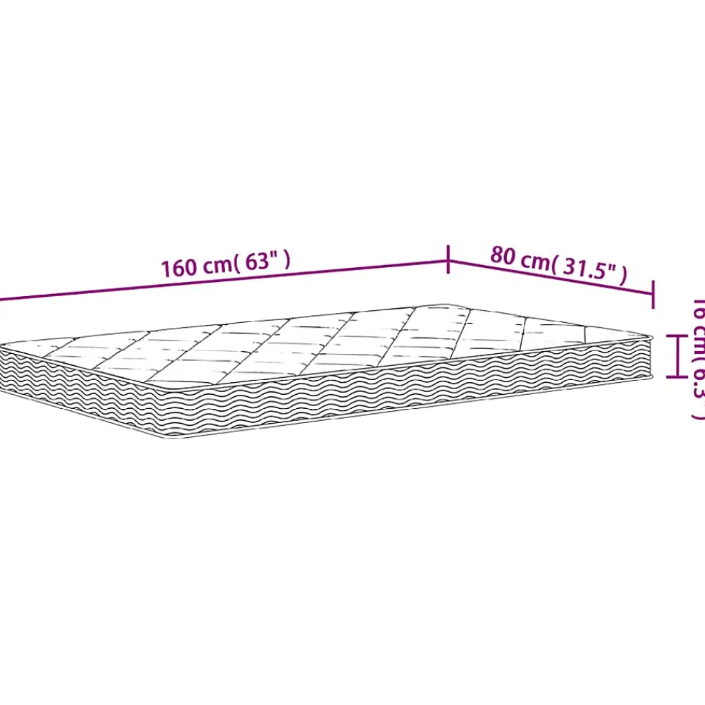 Vidaxl Matelas en mousse pour enfants moyennement doux 80x160 cm* Matelas