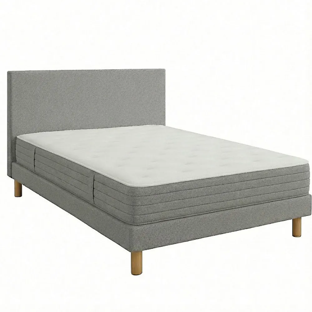 Matelas LEVITATION Très Ferme 1000 + Sommier Tradition Graphic 13 cm + Pieds 120x190 Gris clair Ressorts>Essenzia Hot