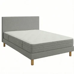 Matelas LEVITATION Très Ferme 1000 + Sommier Tradition Graphic 13 cm + Pieds 90x190 Gris clair Ressorts>Essenzia Clearance