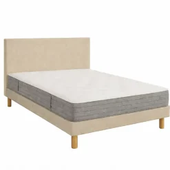 Essenzia Matelas LEVITATION Très Ferme 1000 + Sommier Tradition Graphic 13 cm + Pieds 180x210 Gris clair Ressorts* Ensemble Sommier Et Matelas