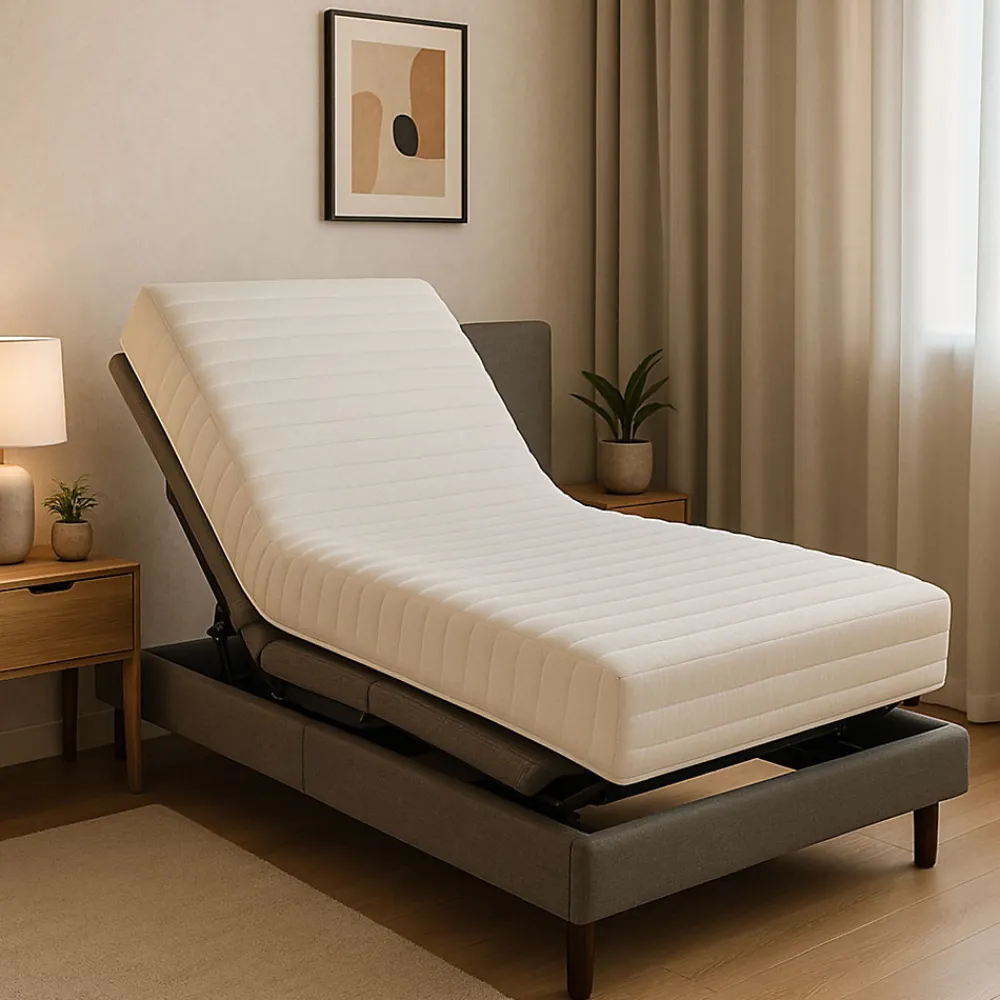 matelas face de contact Mémoire de Forme 58 Kg/m3 80x190 x 19,5 cm - Ferme - Spécial Sommier Electrique - 5 Zones de Confort - Noy>Provence Literie Discount