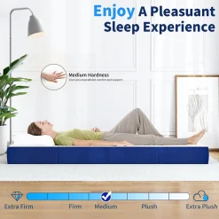 Matelas futon pliable en mousse à mémoire de forme 60 x 190 x 10 CM><noscript><img width=