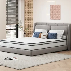 ProximaX Matelas hybride à ressorts ensachés 200x90x25 cm, Indépendance de couchage, soutien ergonomique, tissu respirant 3D, Blanc et gris* Matelas